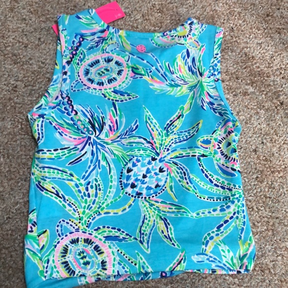 Lily Pulitzer Greer Luxletic Tank Bermuda Blue Turtle size XXS - Picture 5 of 9